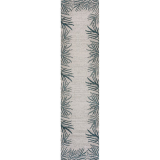 Palm Coastal Cottage Palm Frond Border Indoor/Outdoor Area Rug