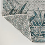 Palm Coastal Cottage Palm Frond Border Indoor/Outdoor Area Rug