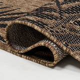 Palm Coastal Cottage Palm Frond Border Indoor/Outdoor Area Rug