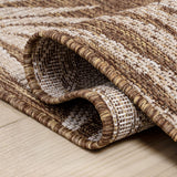 Palm Coastal Cottage Palm Frond Border Indoor/Outdoor Area Rug