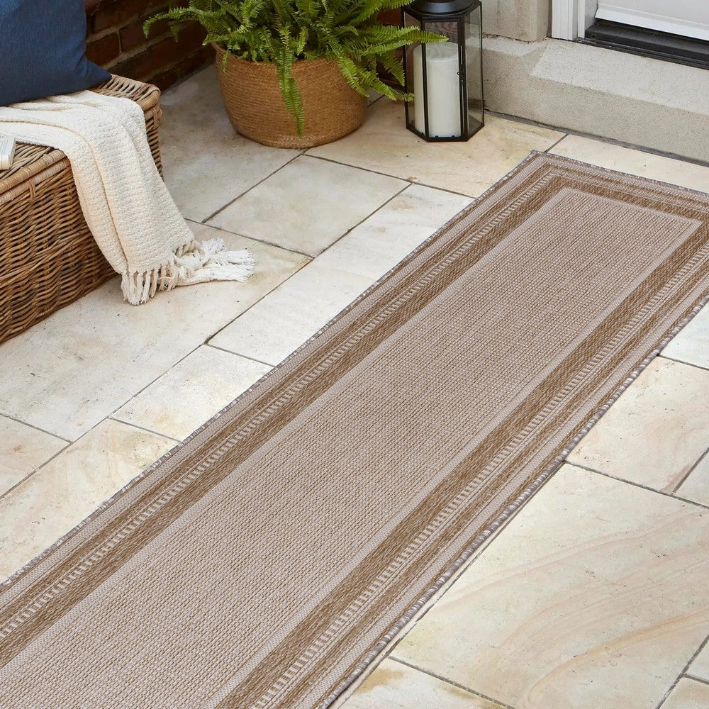 Woollen Classic Casual Border Stripe Indoor/Outdoor Area Rug