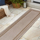 Woollen Classic Casual Border Stripe Indoor/Outdoor Area Rug