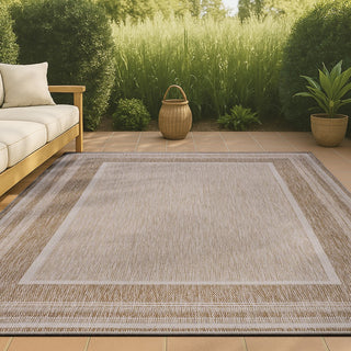 Woollen Classic Casual Border Stripe Indoor/Outdoor Area Rug