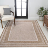 Woollen Classic Casual Border Stripe Indoor/Outdoor Area Rug