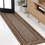 Woollen Classic Casual Border Stripe Indoor/Outdoor Area Rug