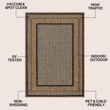 Woollen Classic Casual Border Stripe Indoor/Outdoor Area Rug