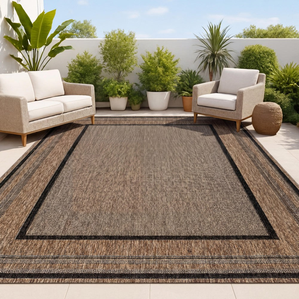 Woollen Classic Casual Border Stripe Indoor/Outdoor Area Rug