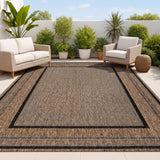 Woollen Classic Casual Border Stripe Indoor/Outdoor Area Rug