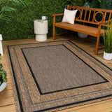 Woollen Classic Casual Border Stripe Indoor/Outdoor Area Rug