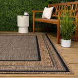 Woollen Classic Casual Border Stripe Indoor/Outdoor Area Rug
