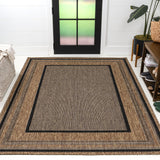 Woollen Classic Casual Border Stripe Indoor/Outdoor Area Rug