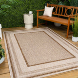 Woollen Classic Casual Border Stripe Indoor/Outdoor Area Rug
