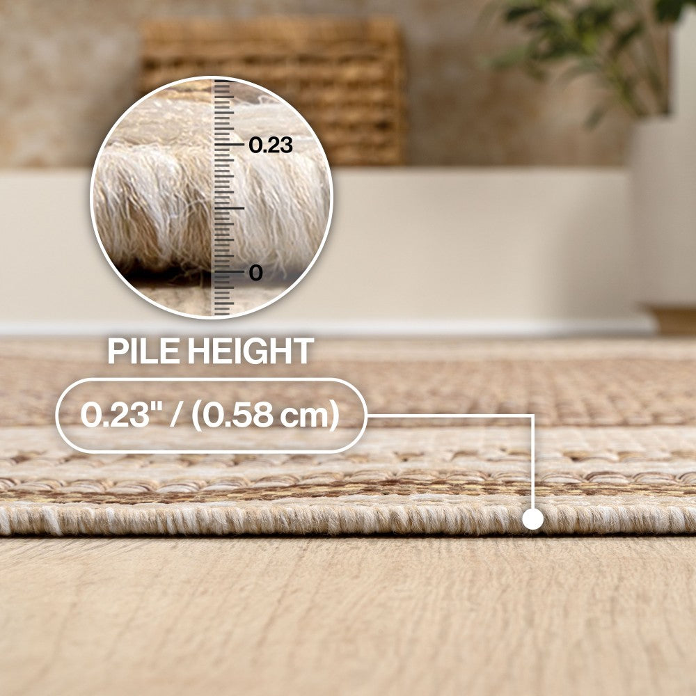 Woollen Classic Casual Border Stripe Indoor/Outdoor Area Rug