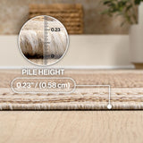 Woollen Classic Casual Border Stripe Indoor/Outdoor Area Rug