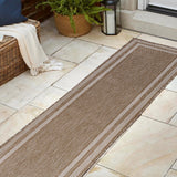 Thin Classic 3-Stripe Border Indoor/Outdoor Area Rug