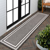 Thin Classic 3-Stripe Border Indoor/Outdoor Area Rug