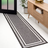 Thin Classic 3-Stripe Border Indoor/Outdoor Area Rug