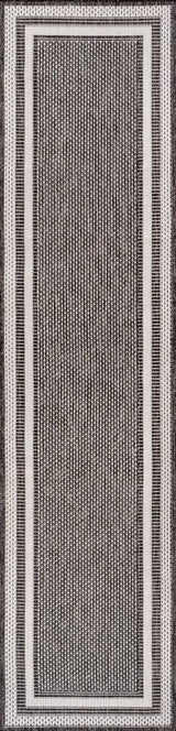 Thin Classic 3-Stripe Border Indoor/Outdoor Area Rug