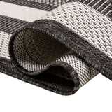 Thin Classic 3-Stripe Border Indoor/Outdoor Area Rug