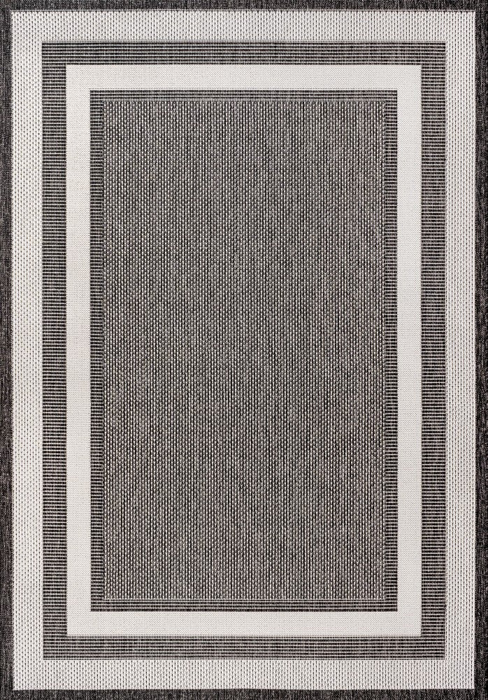 Thin Classic 3-Stripe Border Indoor/Outdoor Area Rug
