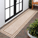 Thin Classic 3-Stripe Border Indoor/Outdoor Area Rug