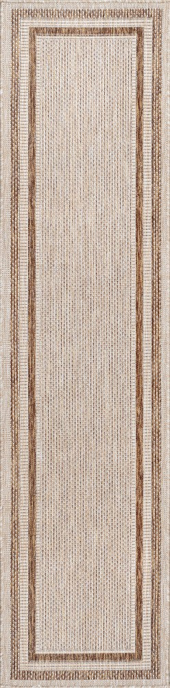 Thin Classic 3-Stripe Border Indoor/Outdoor Area Rug