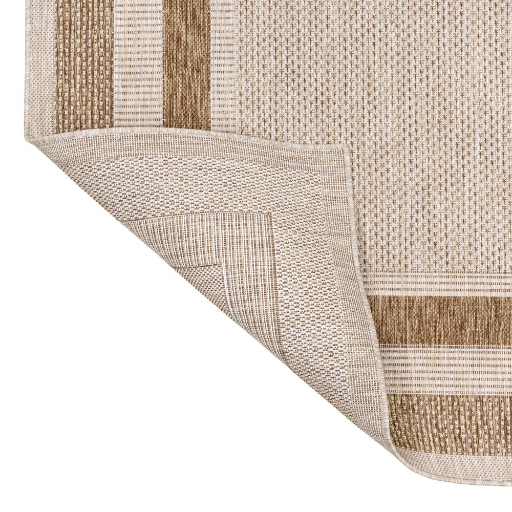 Thin Classic 3-Stripe Border Indoor/Outdoor Area Rug