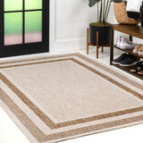 Thin Classic 3-Stripe Border Indoor/Outdoor Area Rug