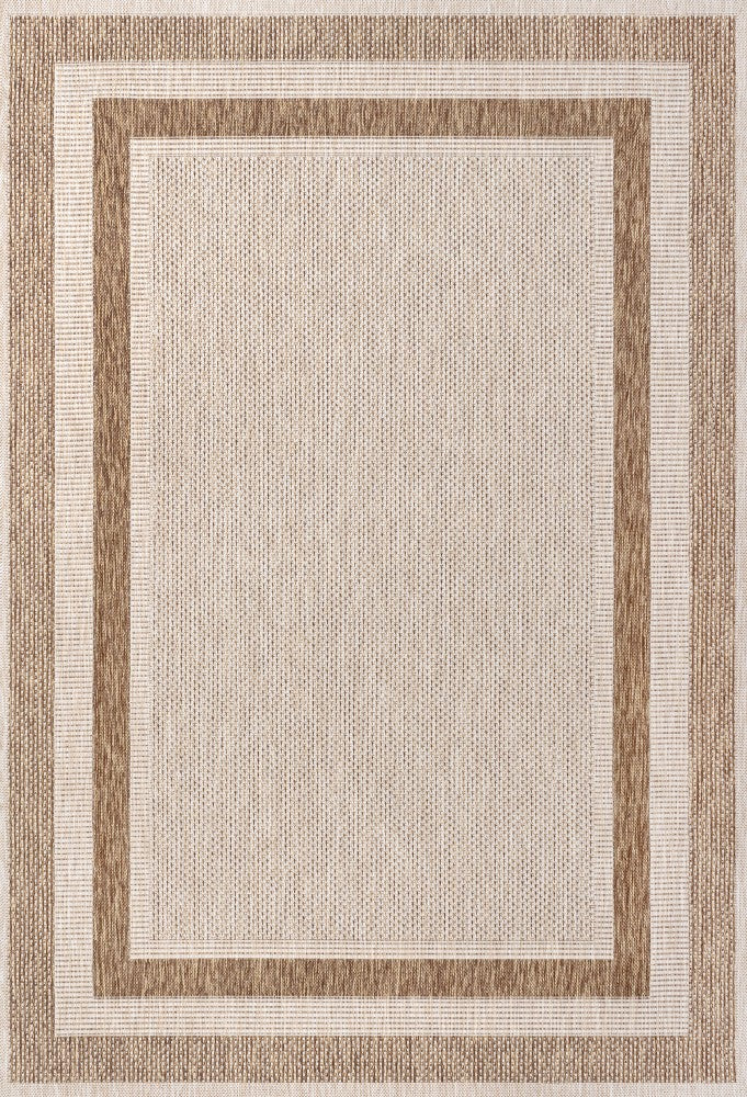 Thin Classic 3-Stripe Border Indoor/Outdoor Area Rug