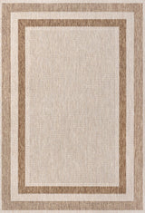 Thin Classic 3-Stripe Border Indoor/Outdoor Area Rug