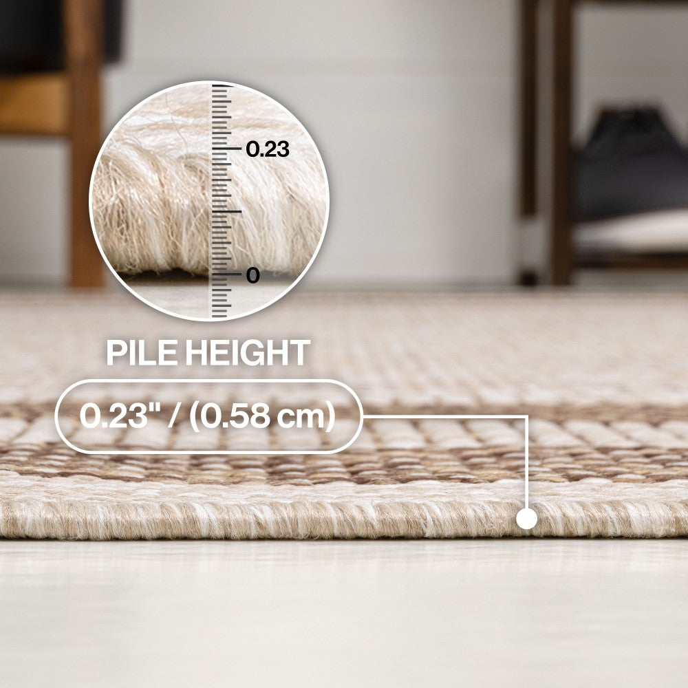Thin Classic 3-Stripe Border Indoor/Outdoor Area Rug