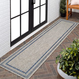 Thin Classic 3-Stripe Border Indoor/Outdoor Area Rug