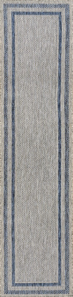 Thin Classic 3-Stripe Border Indoor/Outdoor Area Rug