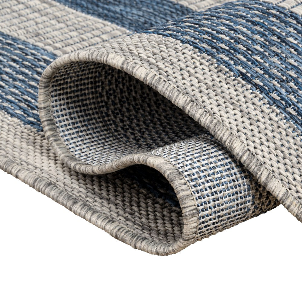 Thin Classic 3-Stripe Border Indoor/Outdoor Area Rug