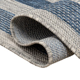Thin Classic 3-Stripe Border Indoor/Outdoor Area Rug
