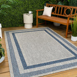 Thin Classic 3-Stripe Border Indoor/Outdoor Area Rug