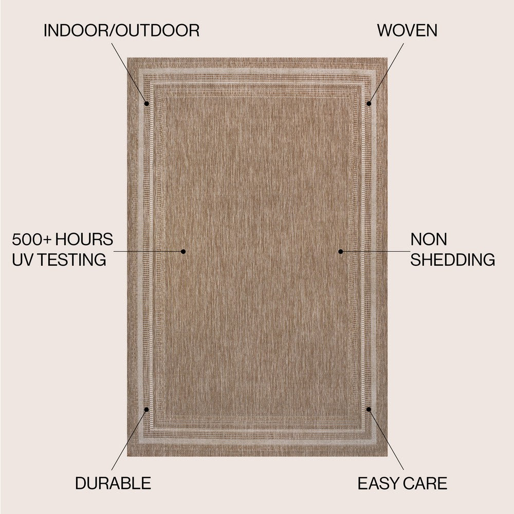 Barclay Traditional Casual Pinstripe Border Indoor/Outdoor Area Rug