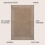 Barclay Traditional Casual Pinstripe Border Indoor/Outdoor Area Rug