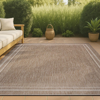Barclay Traditional Casual Pinstripe Border Indoor/Outdoor Area Rug