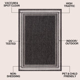 Barclay Traditional Casual Pinstripe Border Indoor/Outdoor Area Rug
