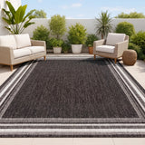 Barclay Traditional Casual Pinstripe Border Indoor/Outdoor Area Rug