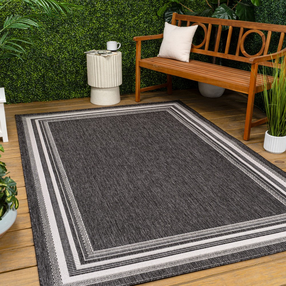 Barclay Traditional Casual Pinstripe Border Indoor/Outdoor Area Rug