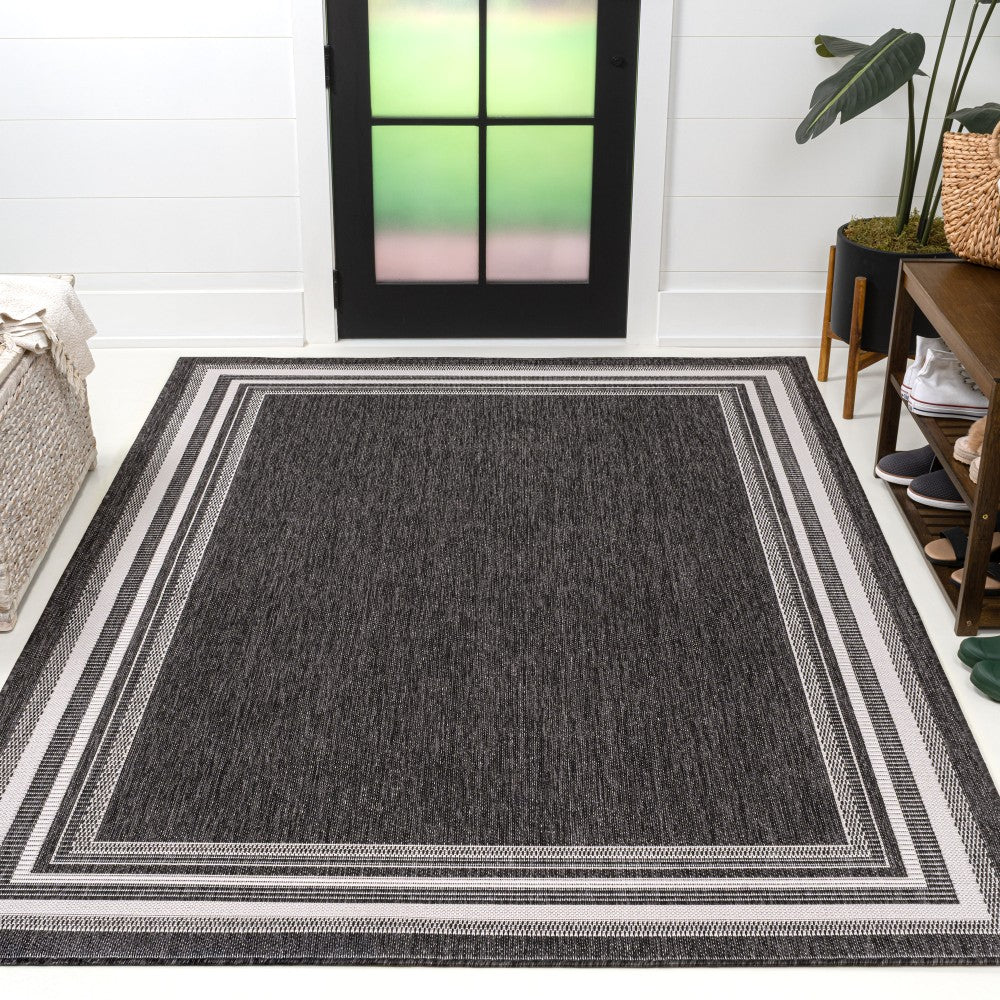 Barclay Traditional Casual Pinstripe Border Indoor/Outdoor Area Rug