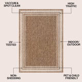 Barclay Traditional Casual Pinstripe Border Indoor/Outdoor Area Rug
