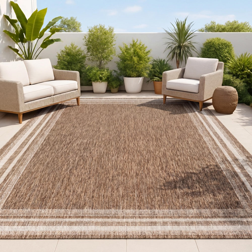 Barclay Traditional Casual Pinstripe Border Indoor/Outdoor Area Rug