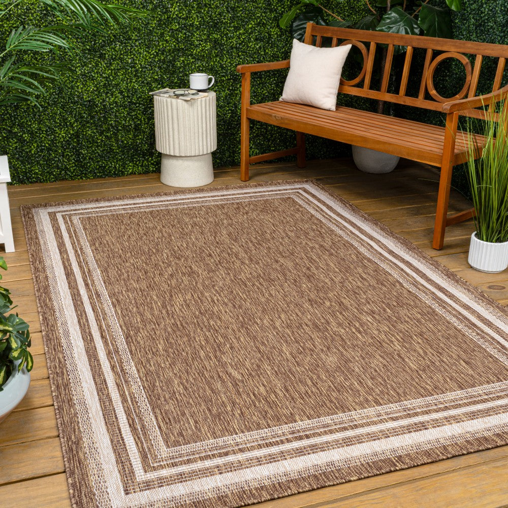 Barclay Traditional Casual Pinstripe Border Indoor/Outdoor Area Rug