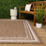 Barclay Traditional Casual Pinstripe Border Indoor/Outdoor Area Rug