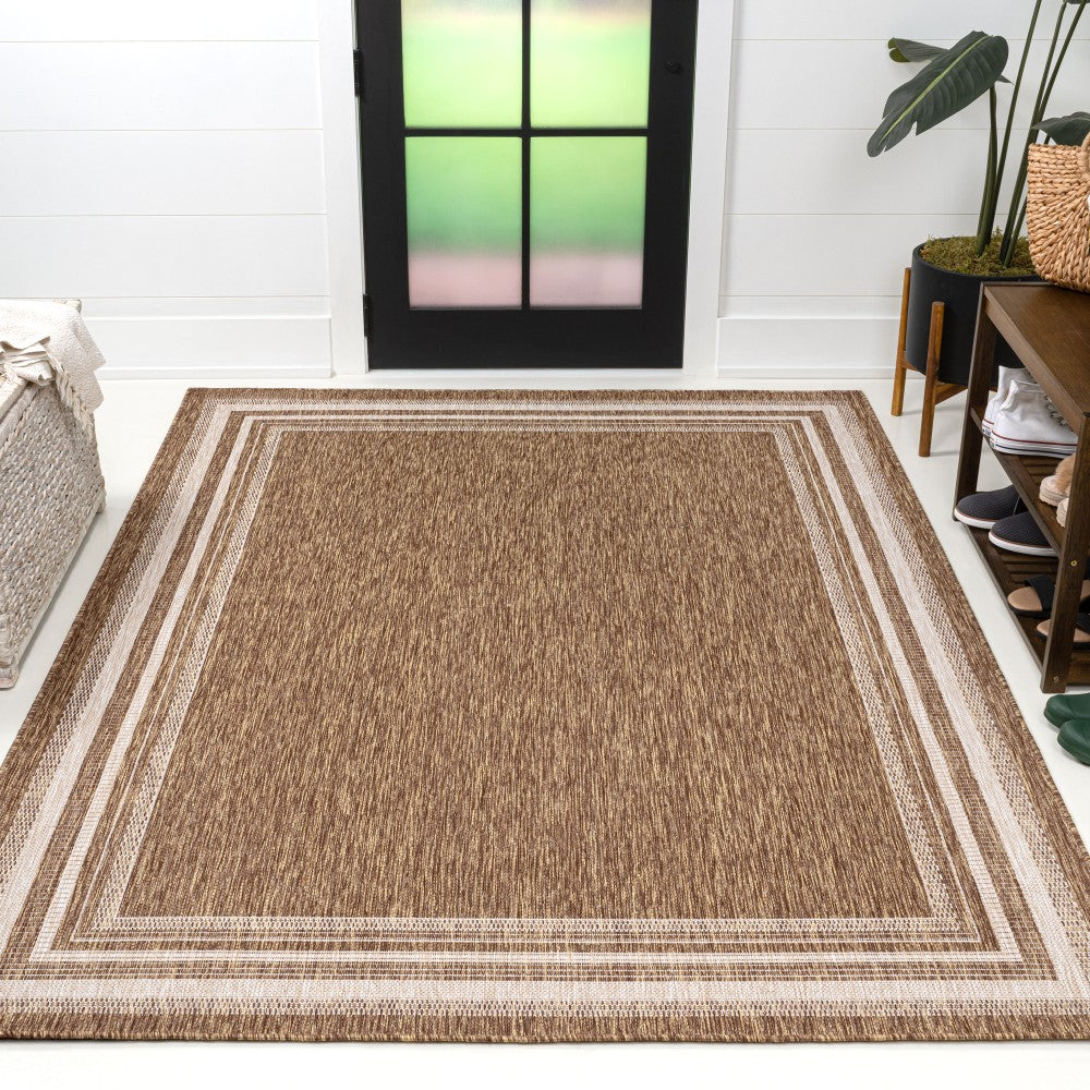 Barclay Traditional Casual Pinstripe Border Indoor/Outdoor Area Rug