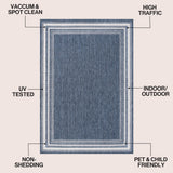 Barclay Traditional Casual Pinstripe Border Indoor/Outdoor Area Rug