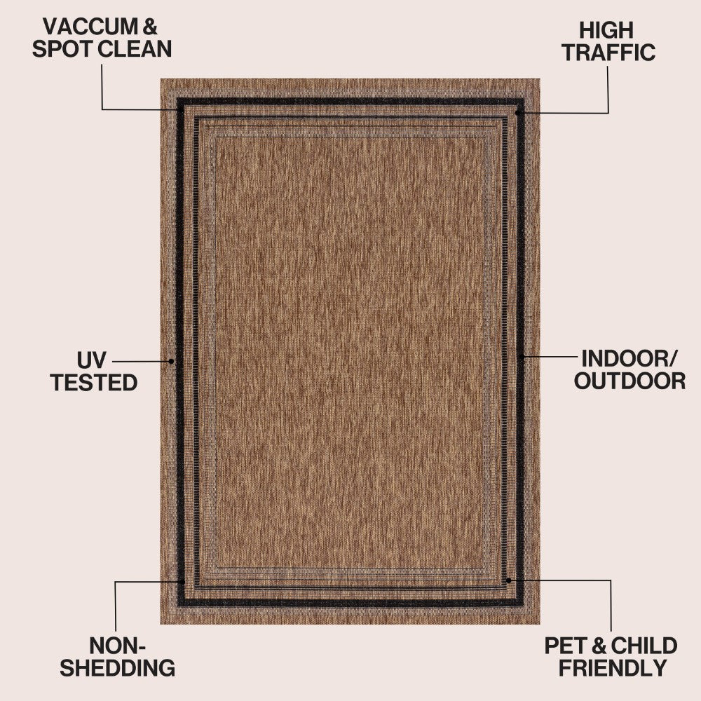Barclay Traditional Casual Pinstripe Border Indoor/Outdoor Area Rug